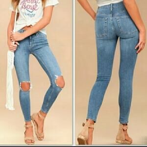 Free People High Rise Distressed Skinny Jeans size 29